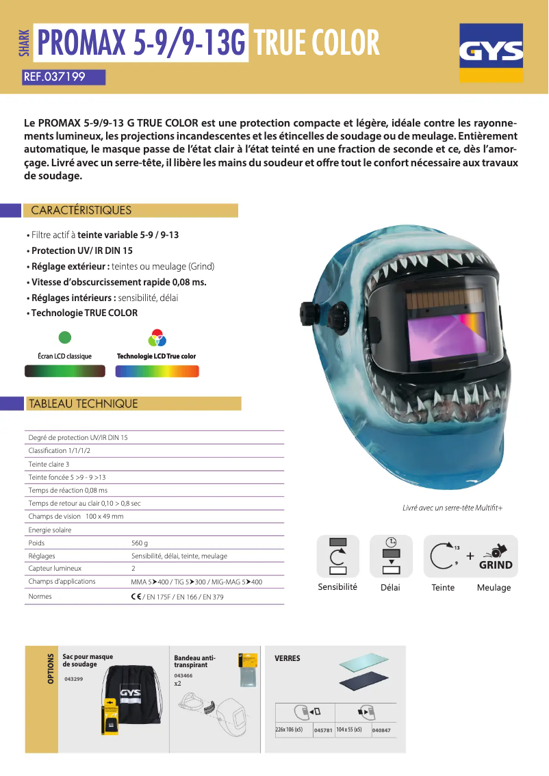 Page n°1 - Fiche technique GYS Promax 9/13 G