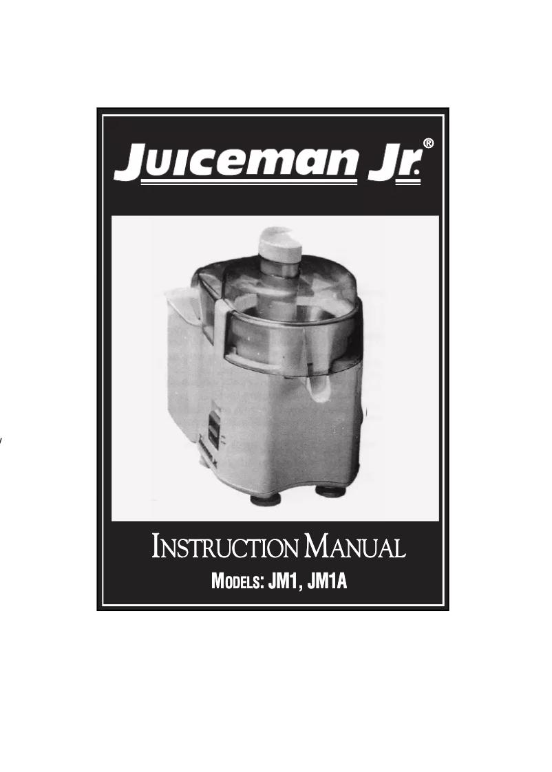 Page 1 de la notice Manuel utilisateur Juiceman JM1