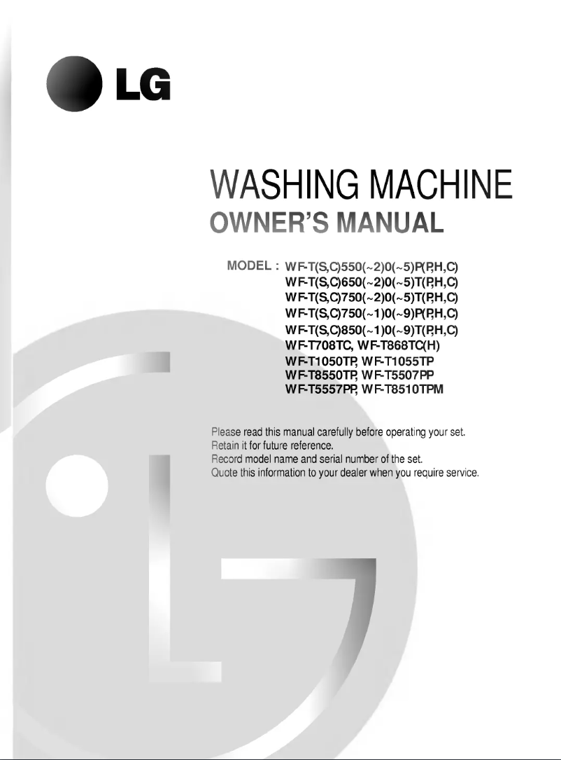 Page n°1 - Manuel utilisateur LG WF-T1055TP