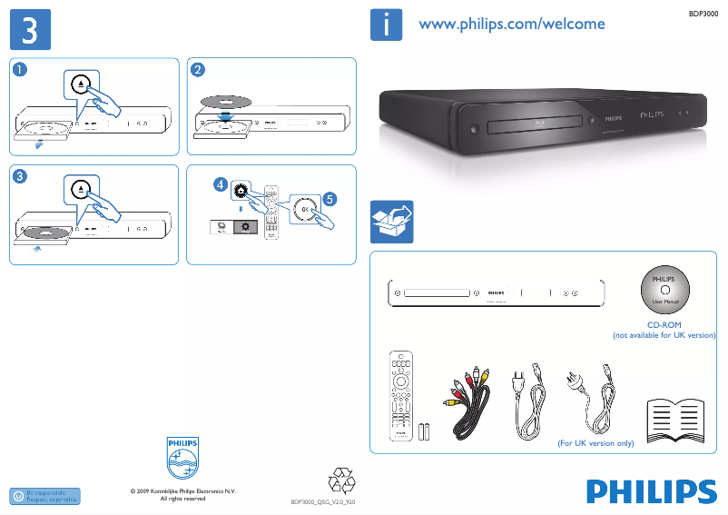 Image de la première page du manuel de l'appareil BDP3000