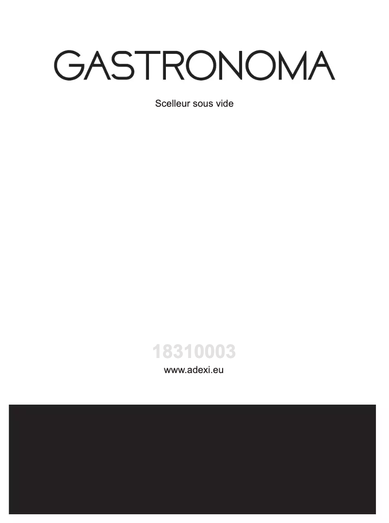 Image de la première page du manuel de l'appareil 18310003