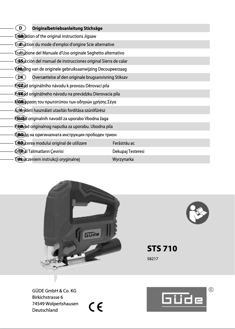 Page 1 de la notice Manuel utilisateur Güde STS 710