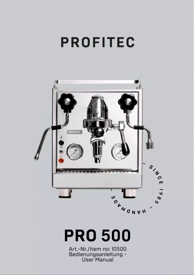 Page n°1 - Manuel utilisateur Profitec Pro 500