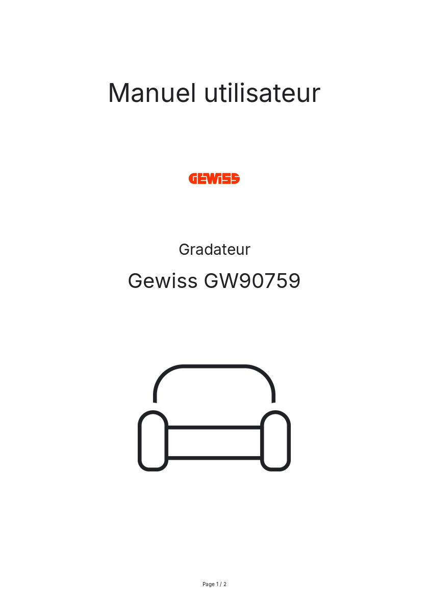 Page n°1 - Manuel utilisateur Gewiss GW90759
