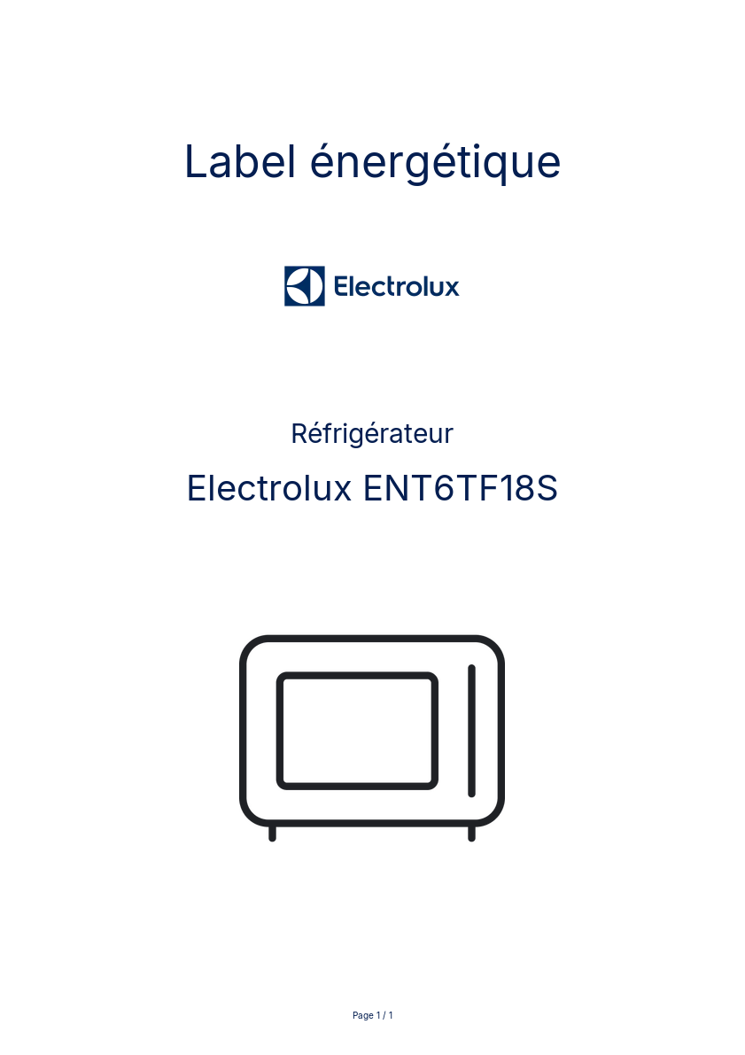 Image de la première page du manuel de l'appareil ENT6TF18S