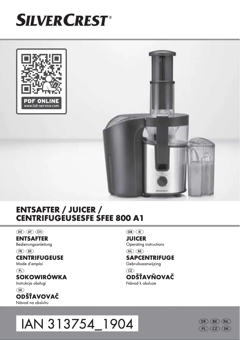Image de la première page du manuel de l'appareil SFEE 800 A1