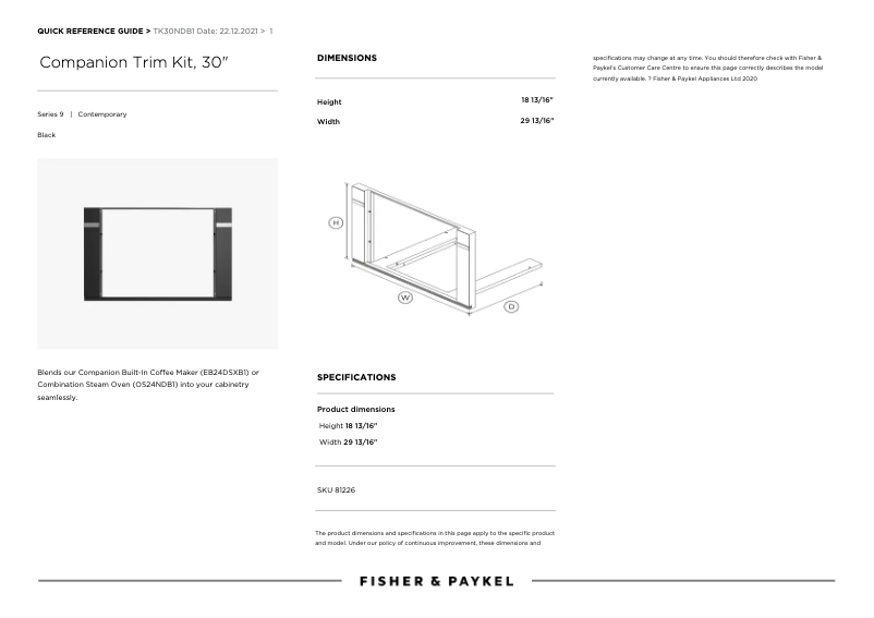 Image de la première page du manuel de l'appareil TK30NDB1
