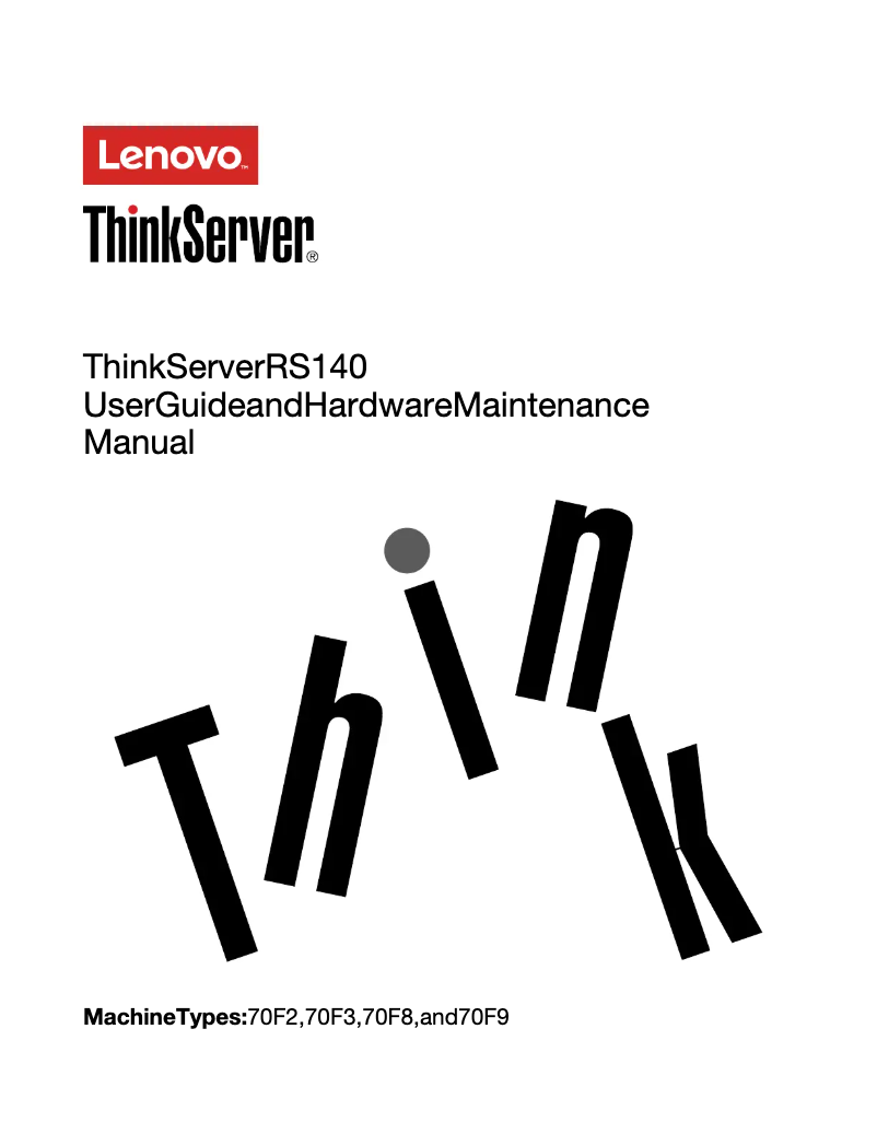 Page n°1 - Manuel utilisateur Lenovo ThinkServer RS140