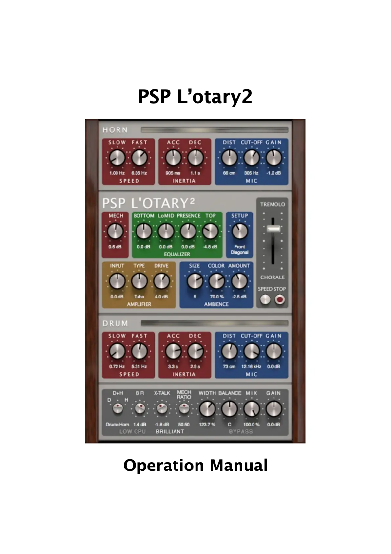 First page image of the manual for L'otary2