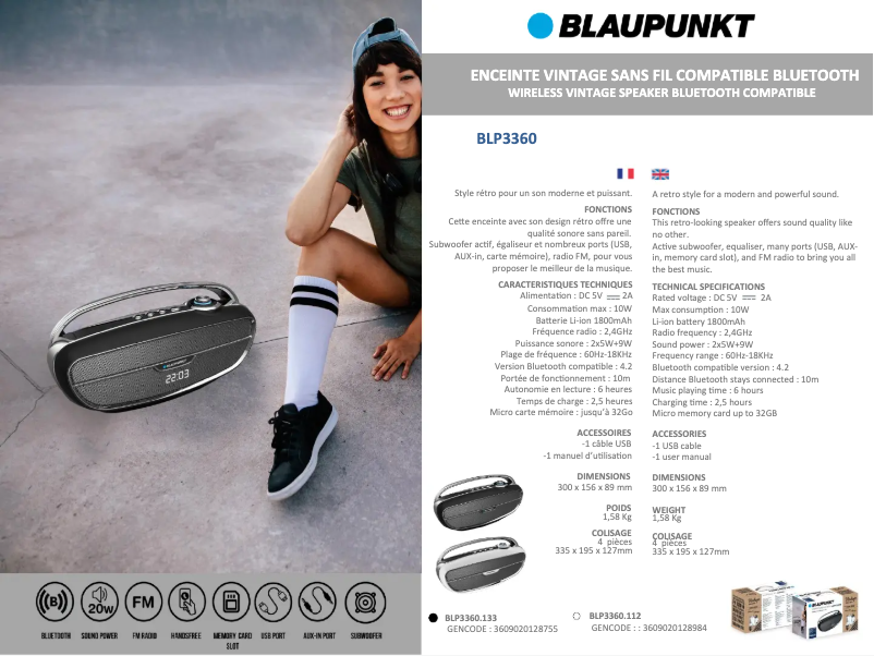 Image de la première page du manuel de l'appareil BLP3360
