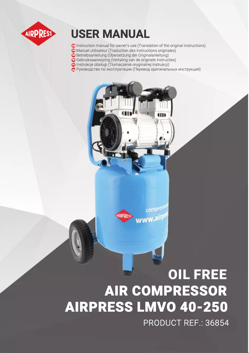 Page n°1 - Manuel utilisateur Airpress LMVO 40-250