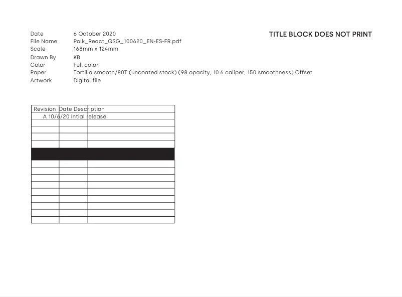 Page n°1 - Guide de démarrage rapide Polk REACT Sound Bar