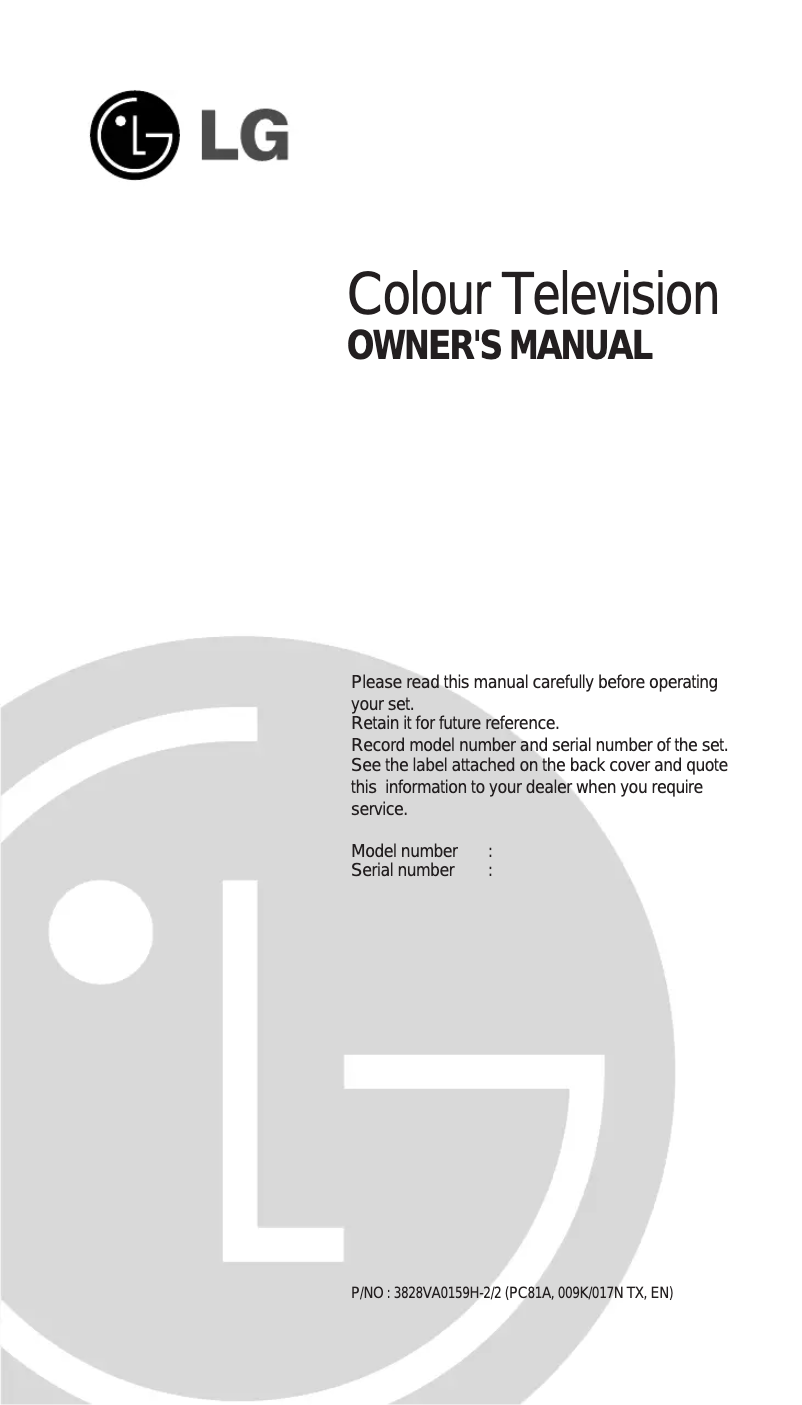 Page 1 de la notice Manuel utilisateur LG CB21F80X