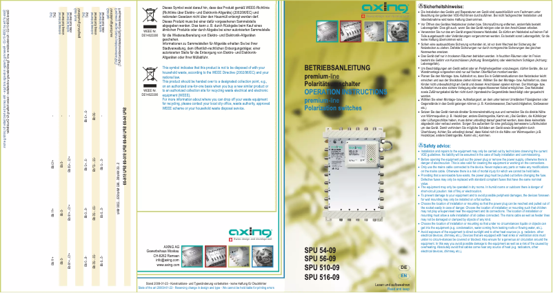 Page 1 de la notice Manuel utilisateur Axing SPU 56-09