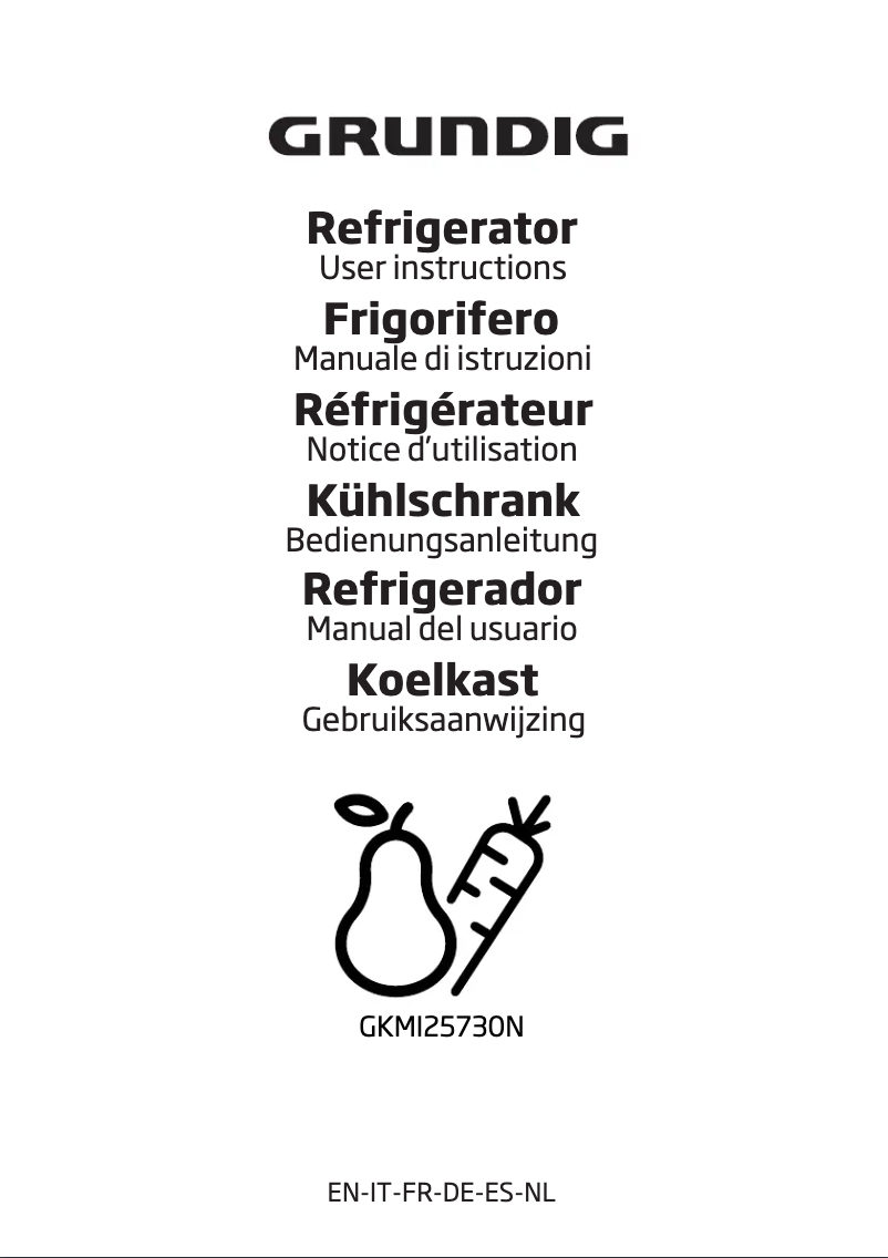 Image de la première page du manuel de l'appareil GKMI25730N