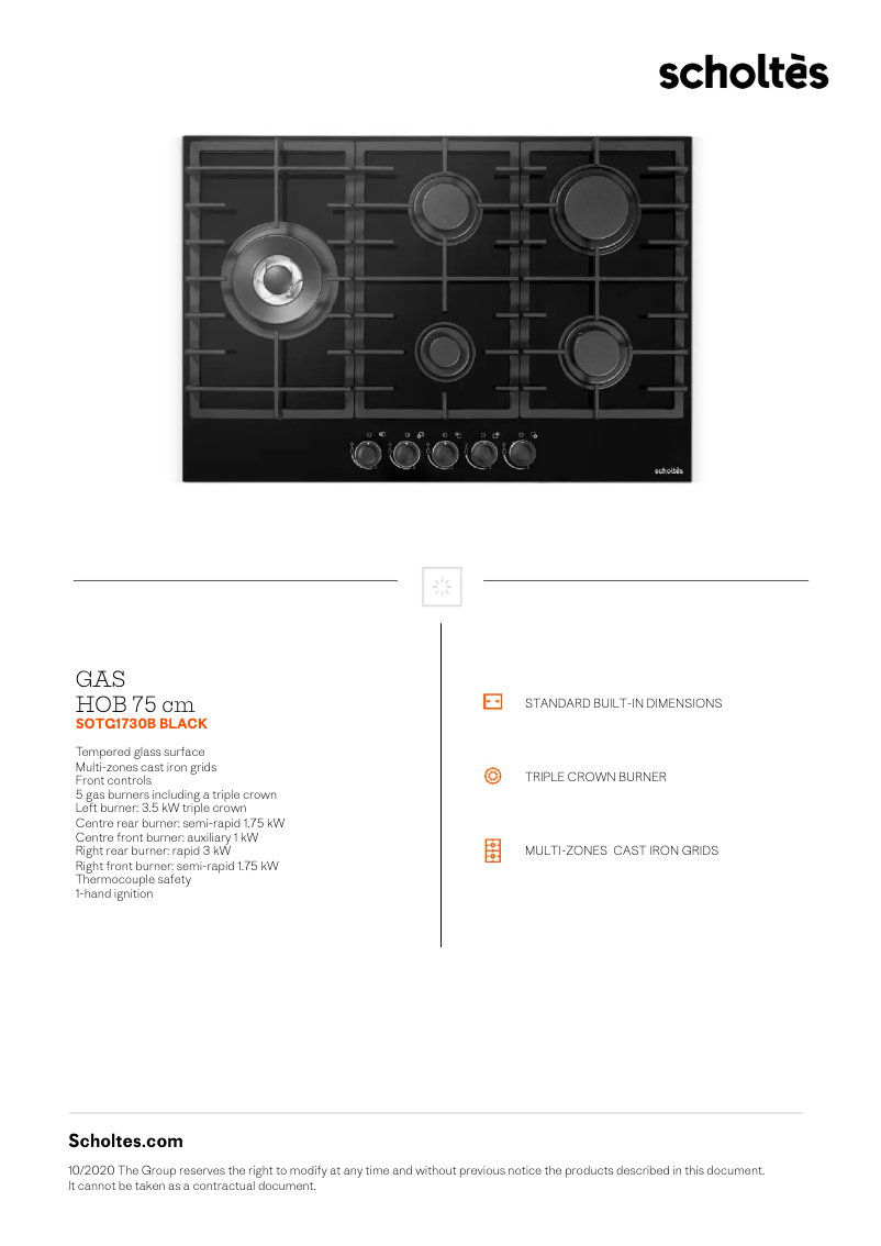 Image de la première page du manuel de l'appareil SOTG1730B