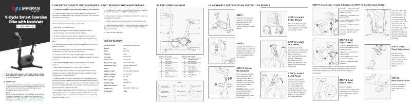 Image de la première page du manuel de l'appareil V-Cycle
