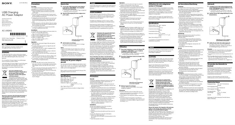 Página 1 del manual Manual de usuario Sony AC-U50AG