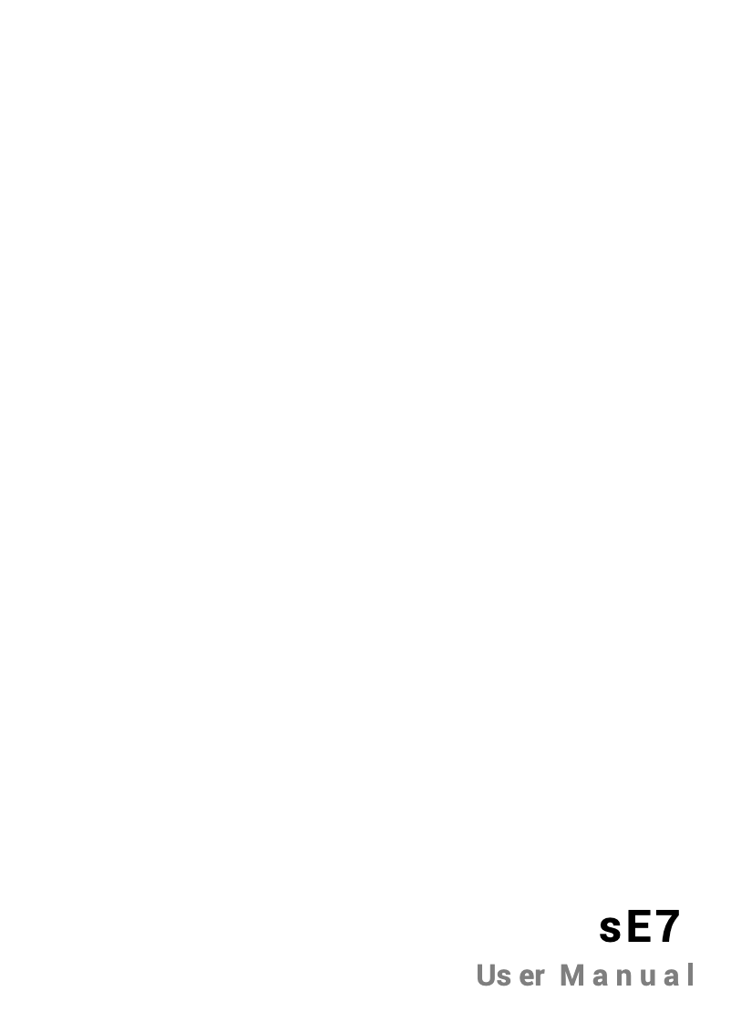 Page n°1 - Manuel utilisateur SE Electronics sE7