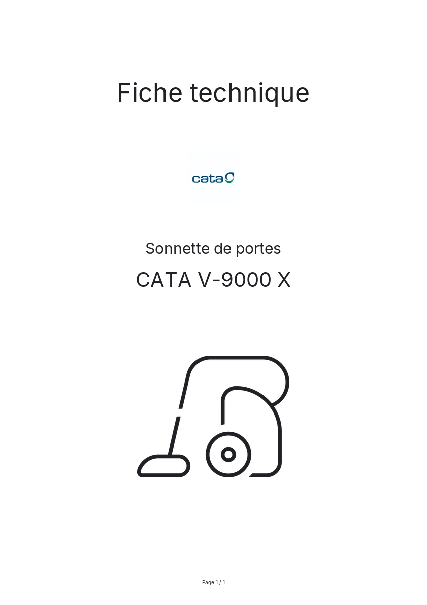 Image de la première page du manuel de l'appareil V-9000 X