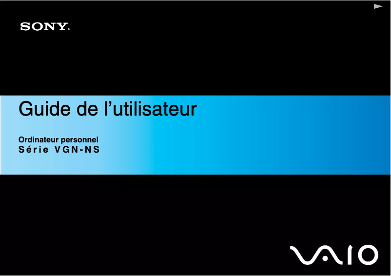 Image de la première page du manuel de l'appareil Vaio VGN-NS255D