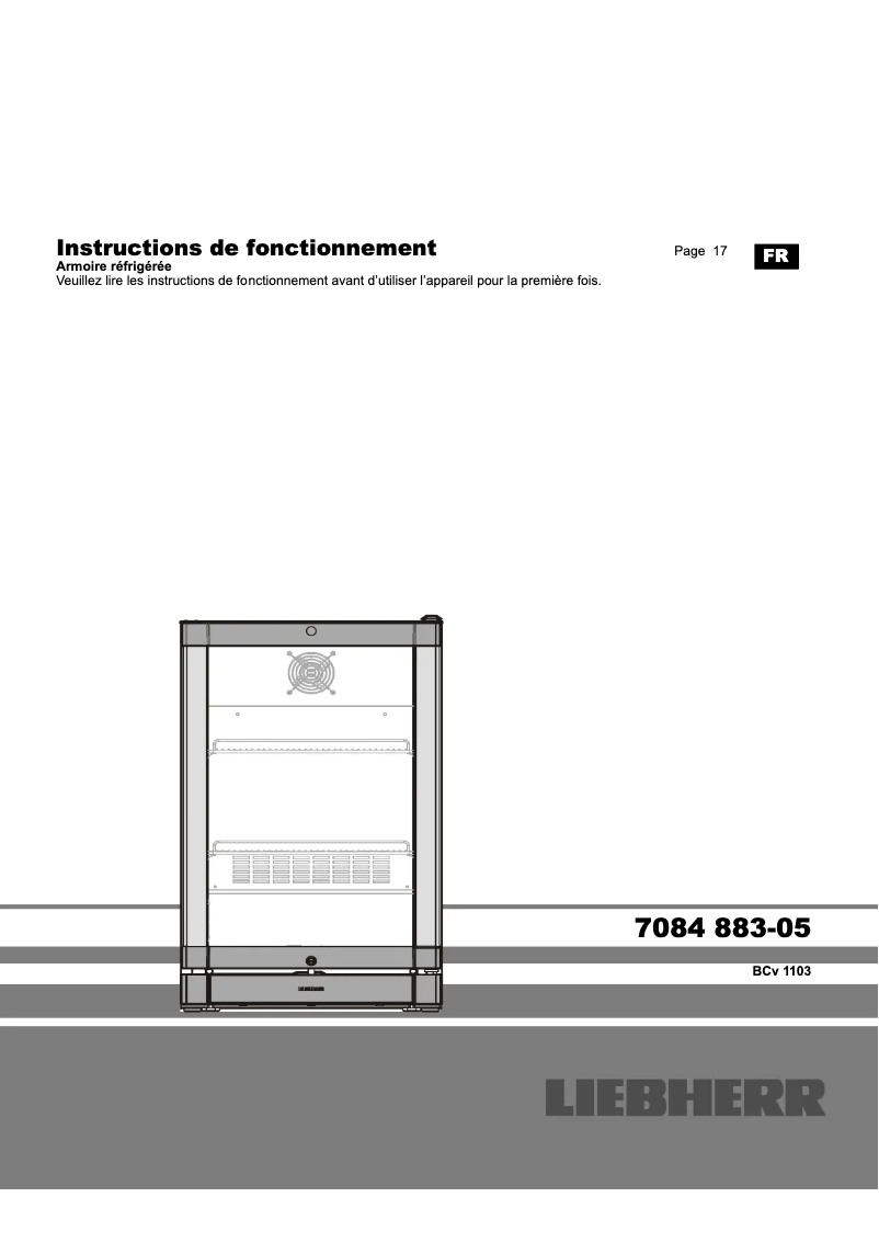 Page 1 de la notice Manuel utilisateur Liebherr BCv 1103 Premium