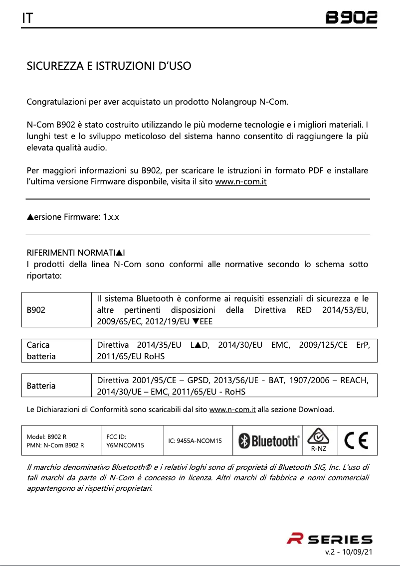 Image de la première page du manuel de l'appareil B902