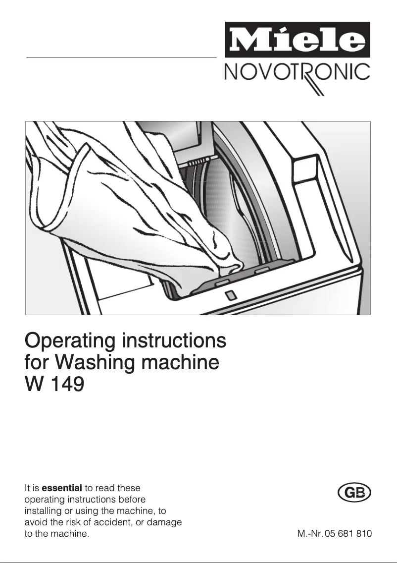 Page n°1 - Manuel utilisateur Miele W 149
