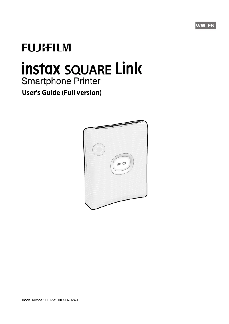 Page n°1 - Manuel utilisateur Fujifilm Instax Square
