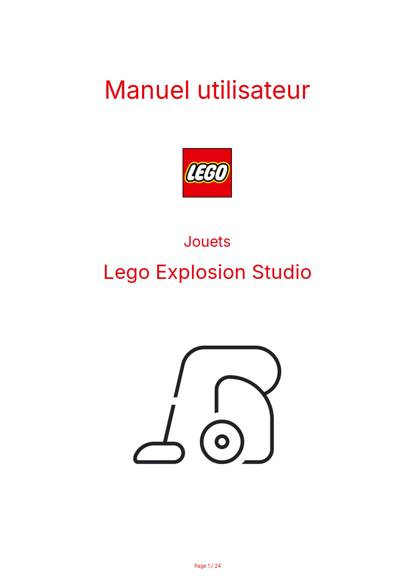 Page n°1 - Manuel utilisateur Lego Explosion Studio
