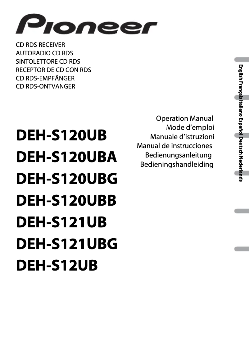 Page n°1 - Manuel utilisateur Pioneer DEH-S120UB