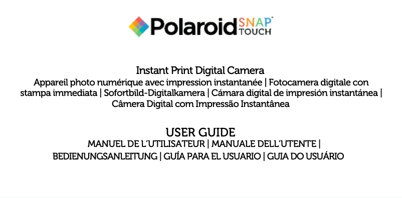 Page 1 de la notice Manuel utilisateur Polaroid Snap Touch
