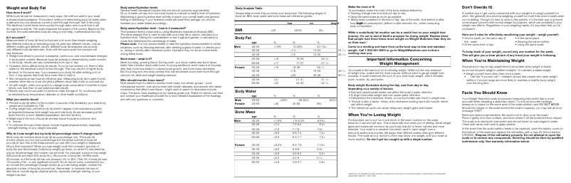 Page 1 de la notice Manuel utilisateur Conair Weight Watchers WW52