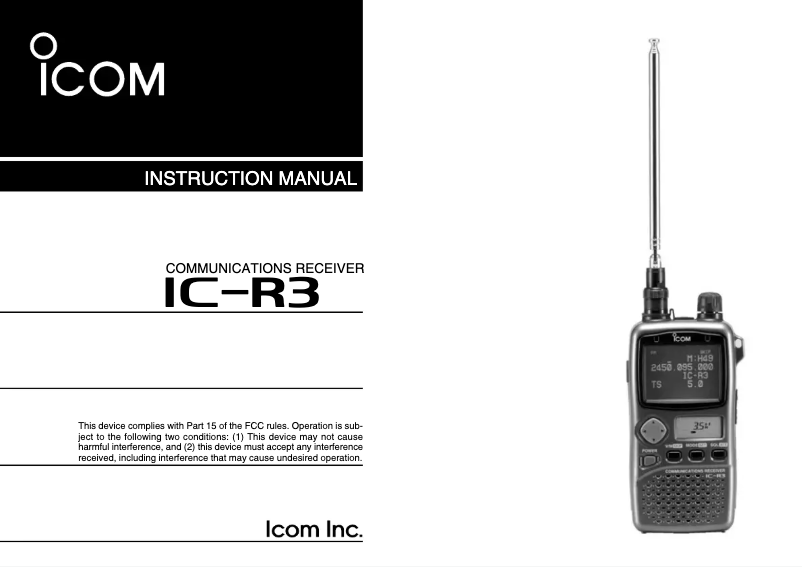 Page n°1 - Manuel utilisateur ICOM IC-R3
