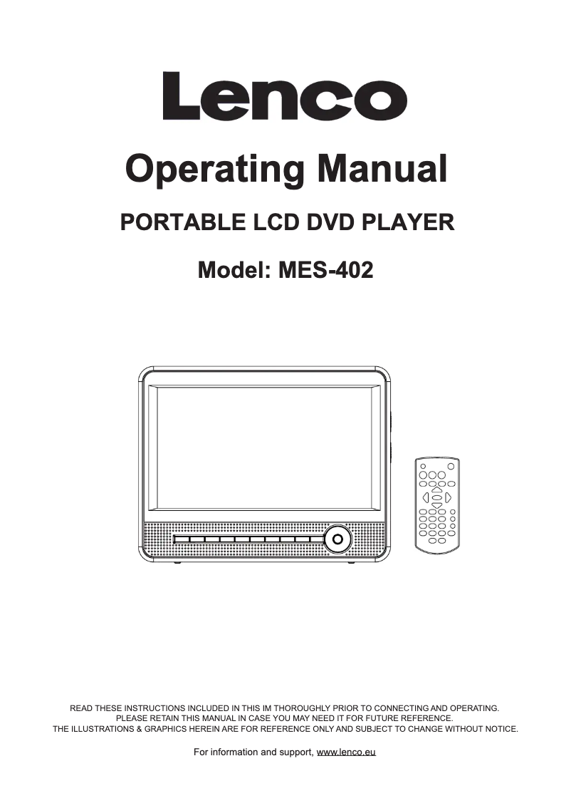 Page n°1 - Manuel utilisateur Lenco MES-402