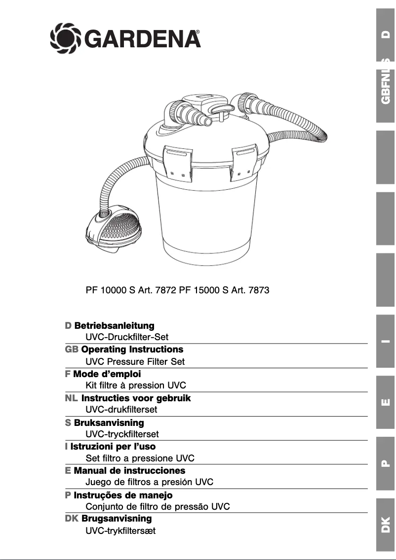 Imagen de la primera página del manual del dispositivo PF 10000 S