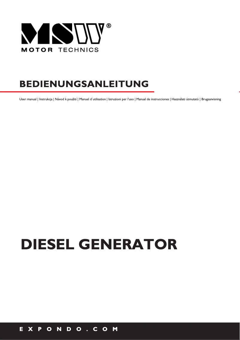 Page 1 de la notice Manuel utilisateur MSW MSW-AVR 5500F EURO5