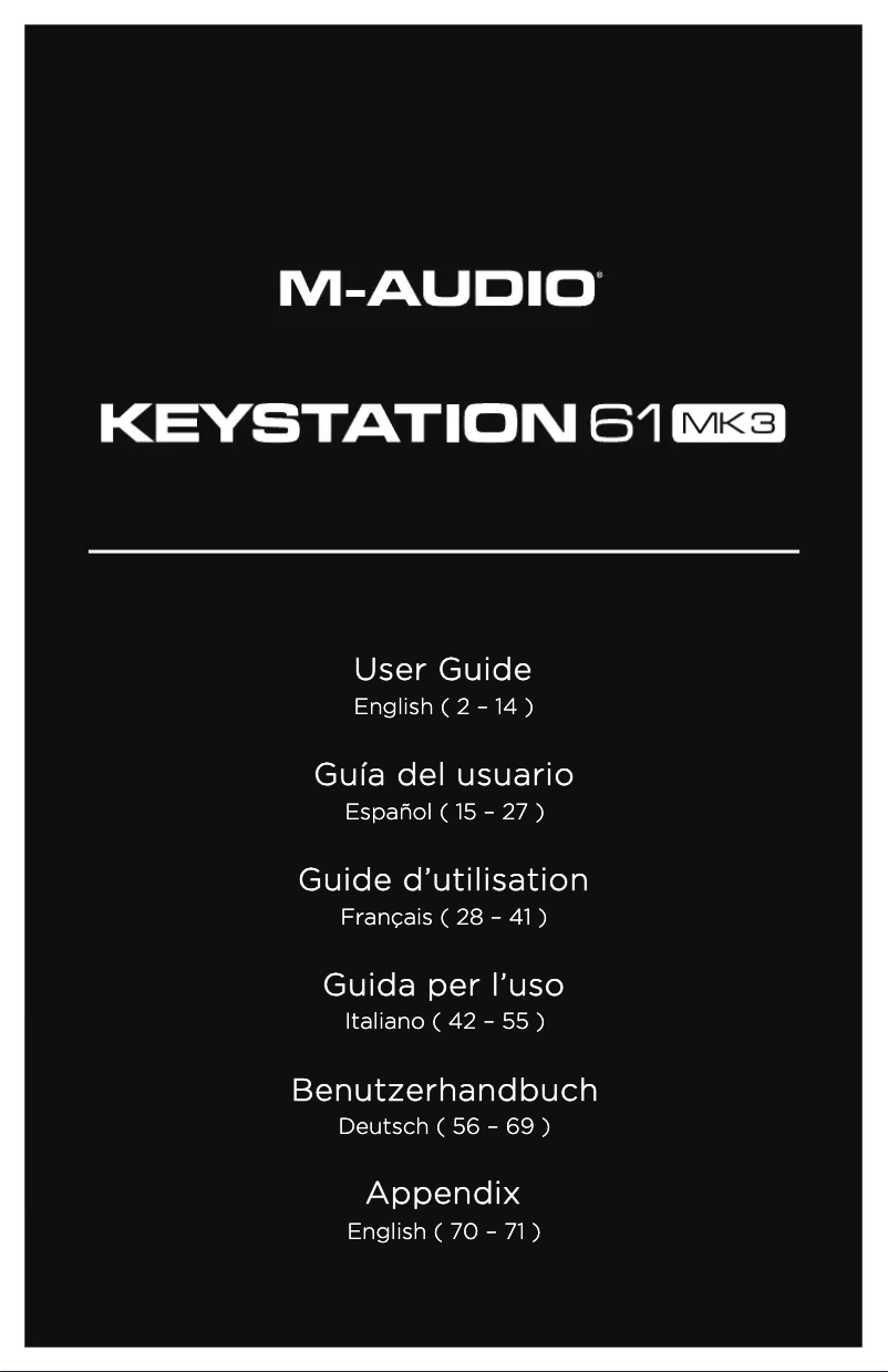 Page n°1 - Manuel utilisateur M-Audio Keystation 61 MK3