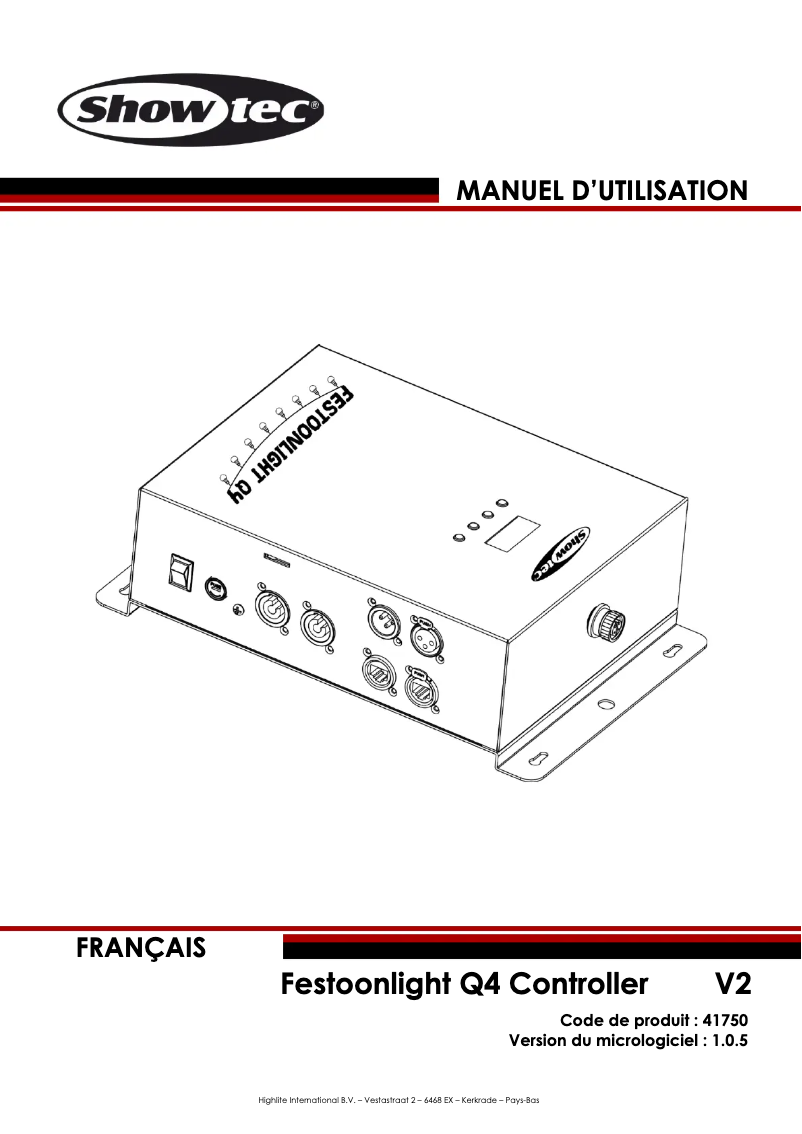 Page n°1 - Manuel utilisateur Showtec Festoonlight Q4 Controller