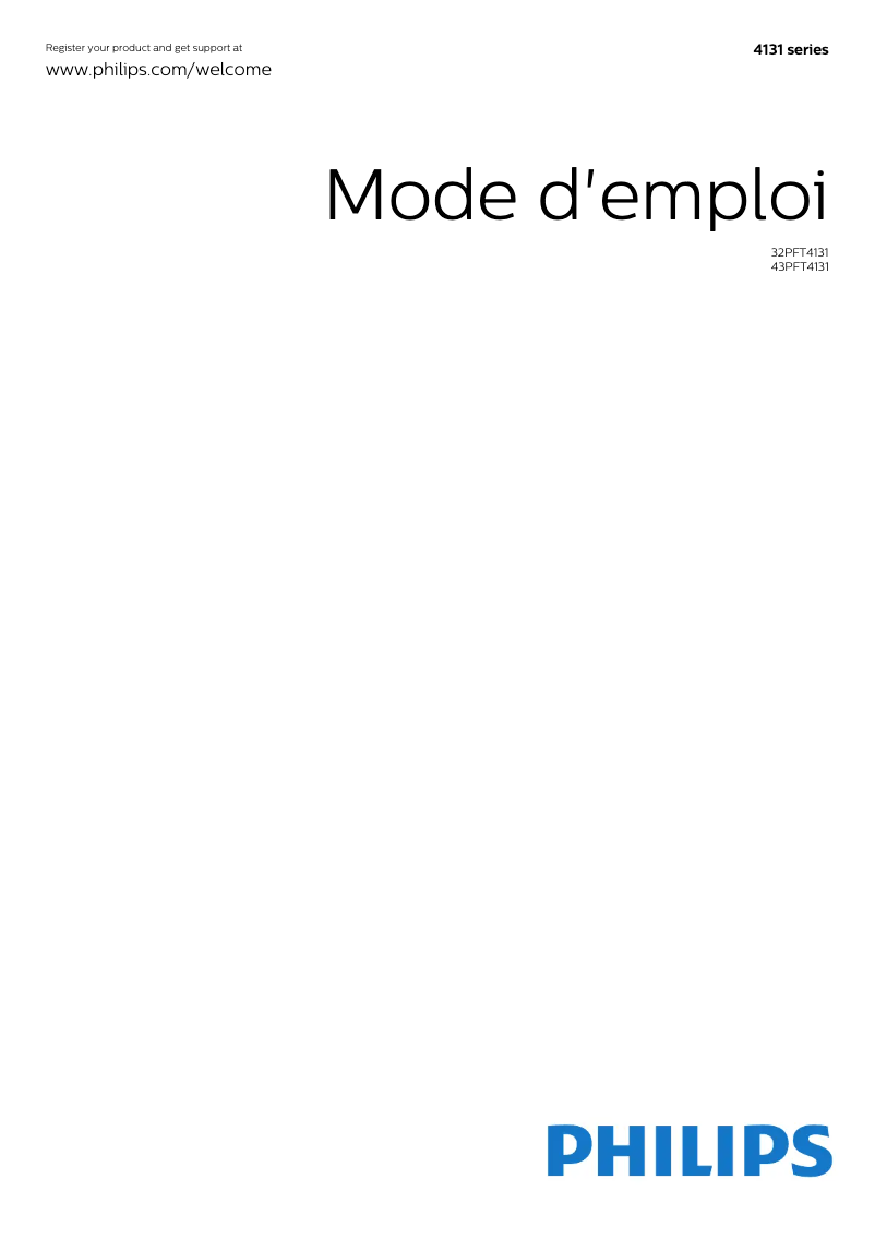 Page n°1 - Manuel utilisateur Philips 4000 series 32PFT4131