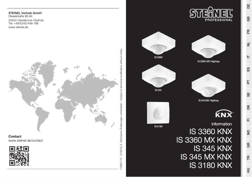 Page n°1 - Manuel utilisateur Steinel IS 345 MX KNX