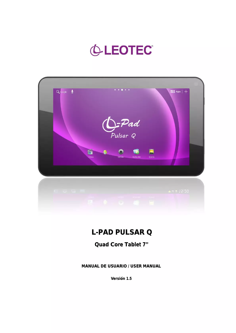 Image de la première page du manuel de l'appareil L-Pad Pulsar Q LETAB720