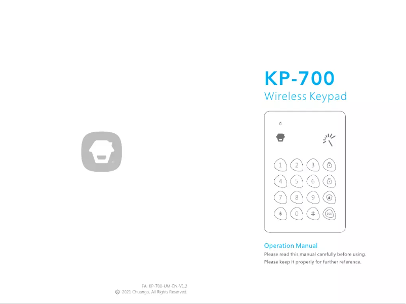 Page n°1 - Manuel utilisateur Chuango KP-700