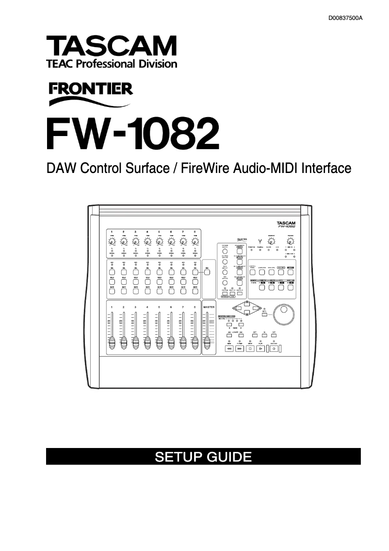 Page n°1 - Guide d'installation Tascam FW-1082