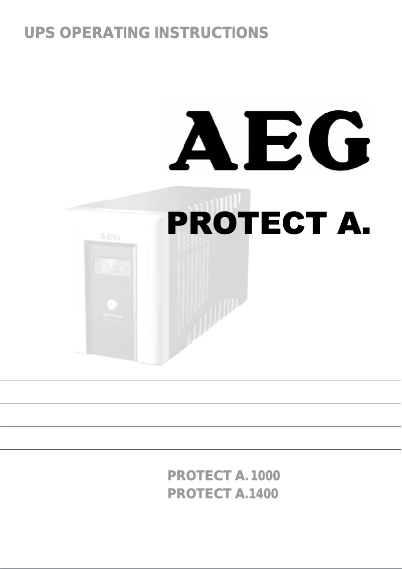 Página 1 del manual Manual de usuario AEG Protect A. 700 VA
