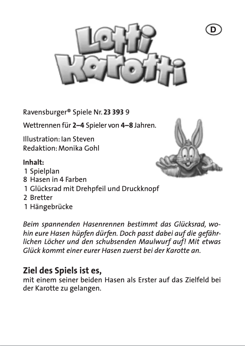 Image de la première page du manuel de l'appareil Lotti Karotti