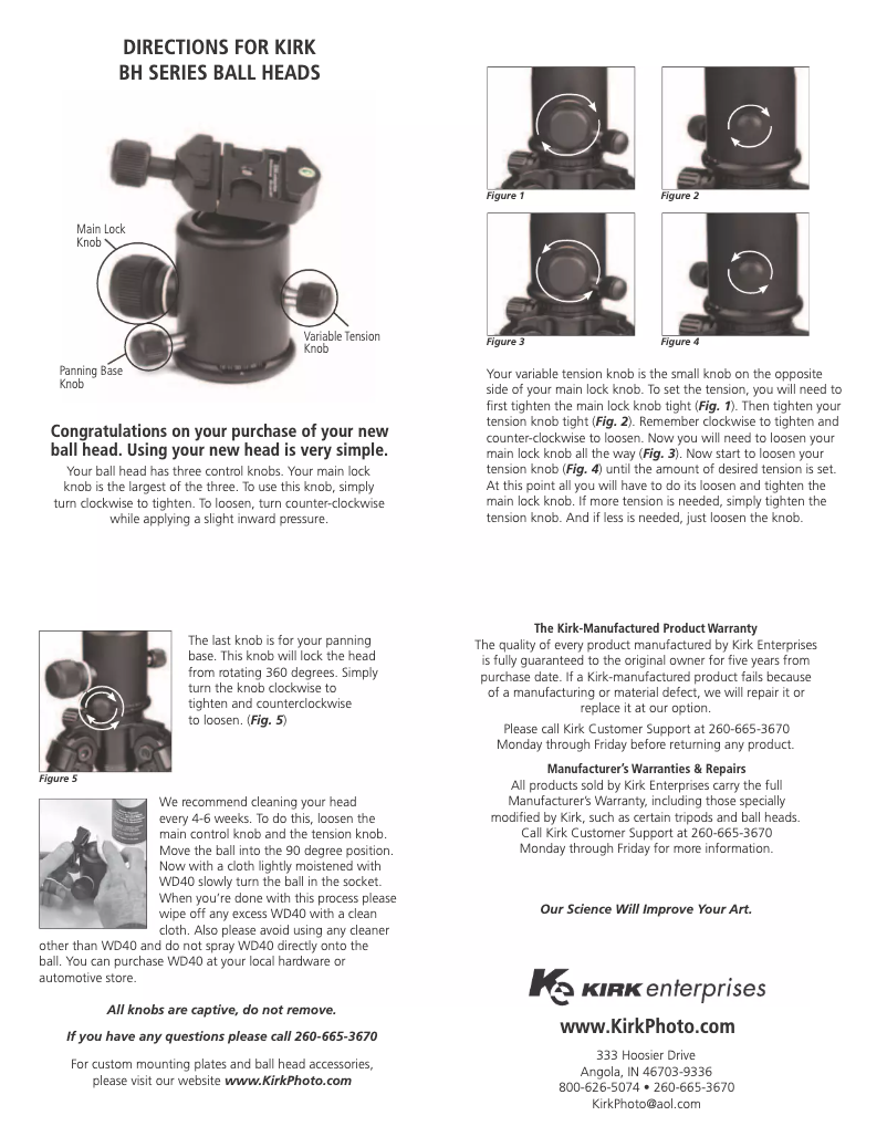 Page 1 de la notice Manuel utilisateur KIRK BH-1