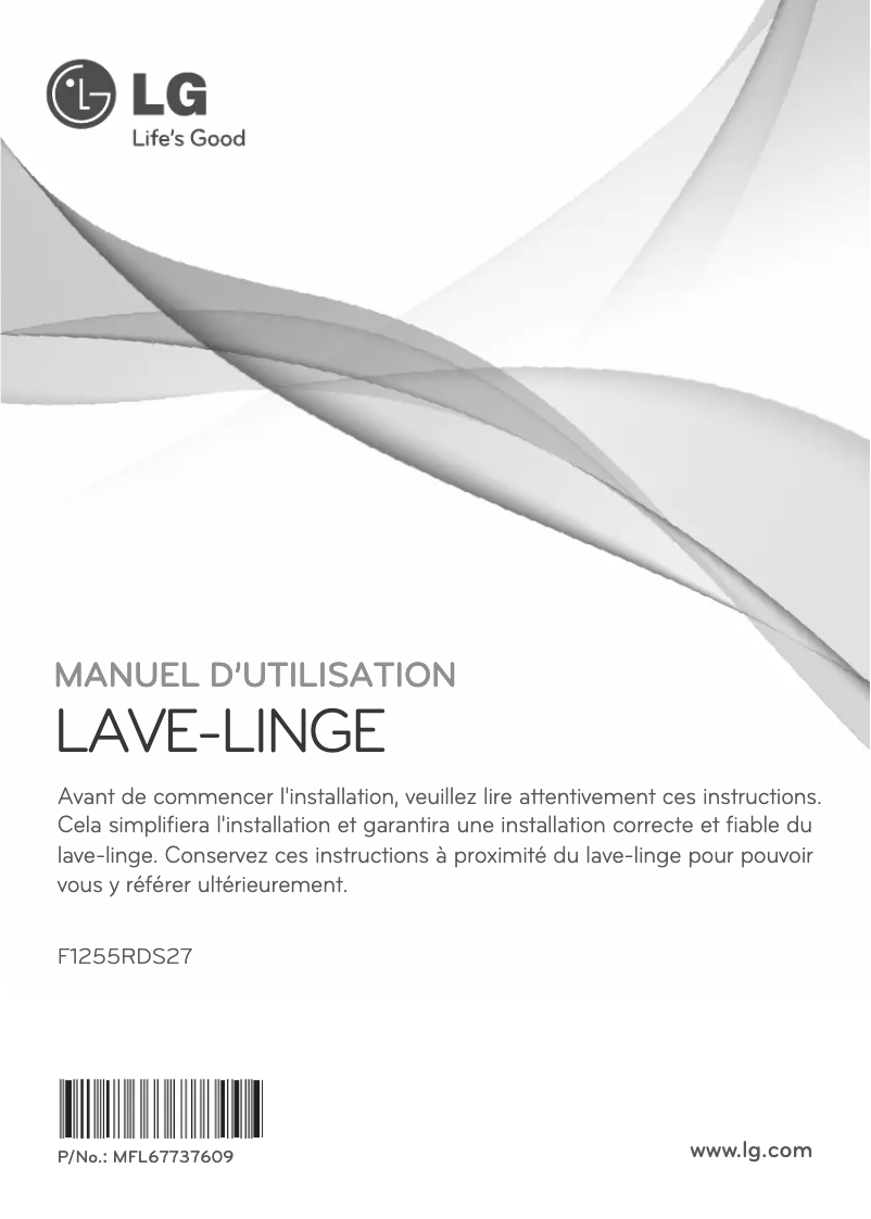 Page 1 de la notice Manuel utilisateur LG F1255RDS27