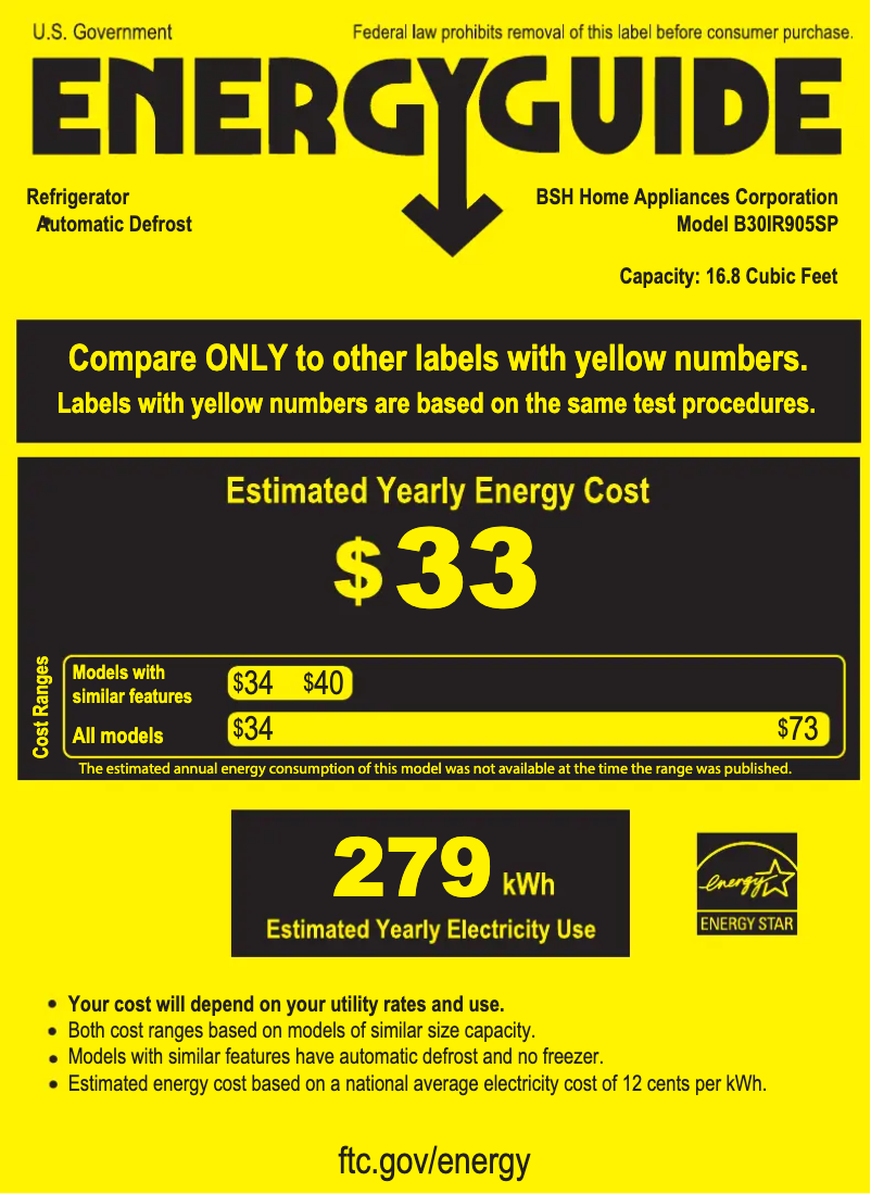 Página 1 del manual Etiqueta energética Bosch B30IR905SP