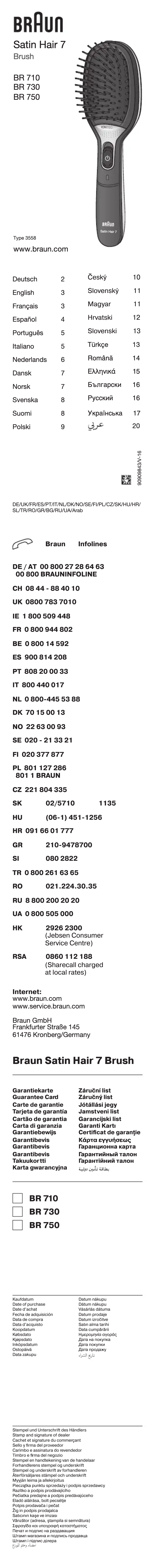 Page n°1 - Manuel utilisateur Braun Satin Hair 7 BR750